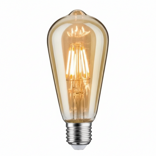 Bec LED E27 Vintage ST64 6W, lumina alb cald, filament decorativ pentru lampi retro