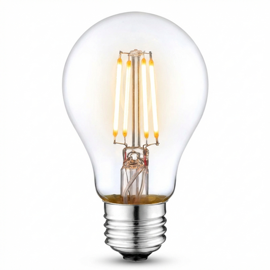 Bec LED E27 8W Filament A60, lumina alb rece, economic, pentru casa si birou