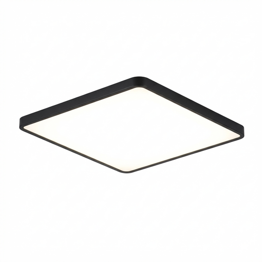 Plafoniera LED Ultra-Slim Patrata, 40W (Echiv. 400W), Negru Mat, Design Modern
