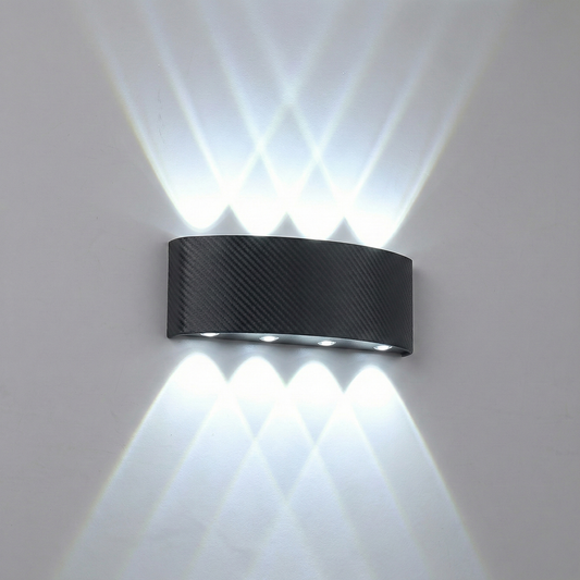 Aplica perete exterior LED 8W, finisaj negru, modern, culoare alb rece