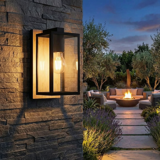 Aplica Exterior BUDRONE, 40W, Lemn și Oțel