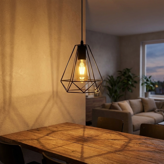 Pendul negru cu Design Vintage Ajustabil – iluminat vintage cu design retro